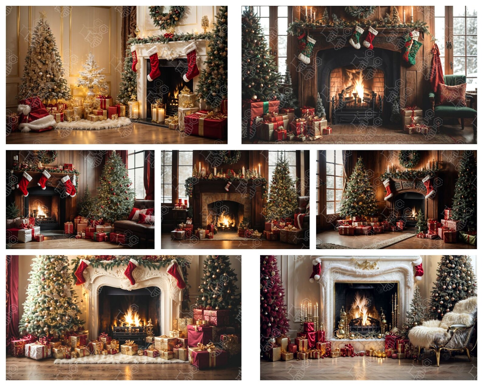 Christmas Digital Backdrop Bundle,christmas Overlay Template,christmas ...