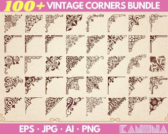 Ecken-Svg-Bundle | Blumen Bordüre SVG | Ecke Laserschnitt | Eckrahmen SVG | Scherenschnitt Vorlage | Blumenborte | Hochzeit Bordüre svg