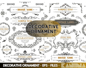 Decorative Ornament SVG Bundle, Frame, Divider (Digital Download)