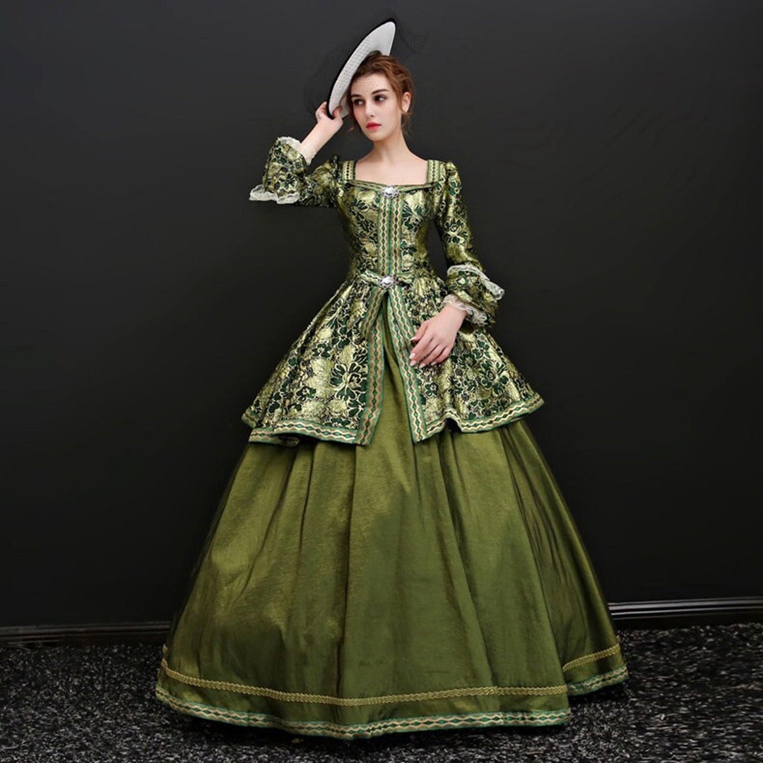 Green Flower Queen Dress Victorian Rococo Dress High Quality Etsy