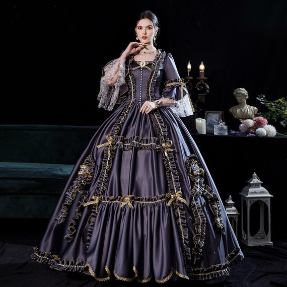 Victorian Rococo Dress Gray Royal Dress - Etsy