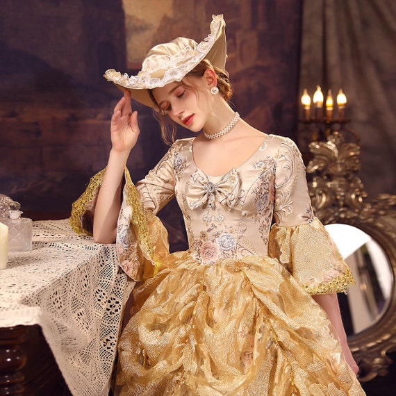gold victorian dress
