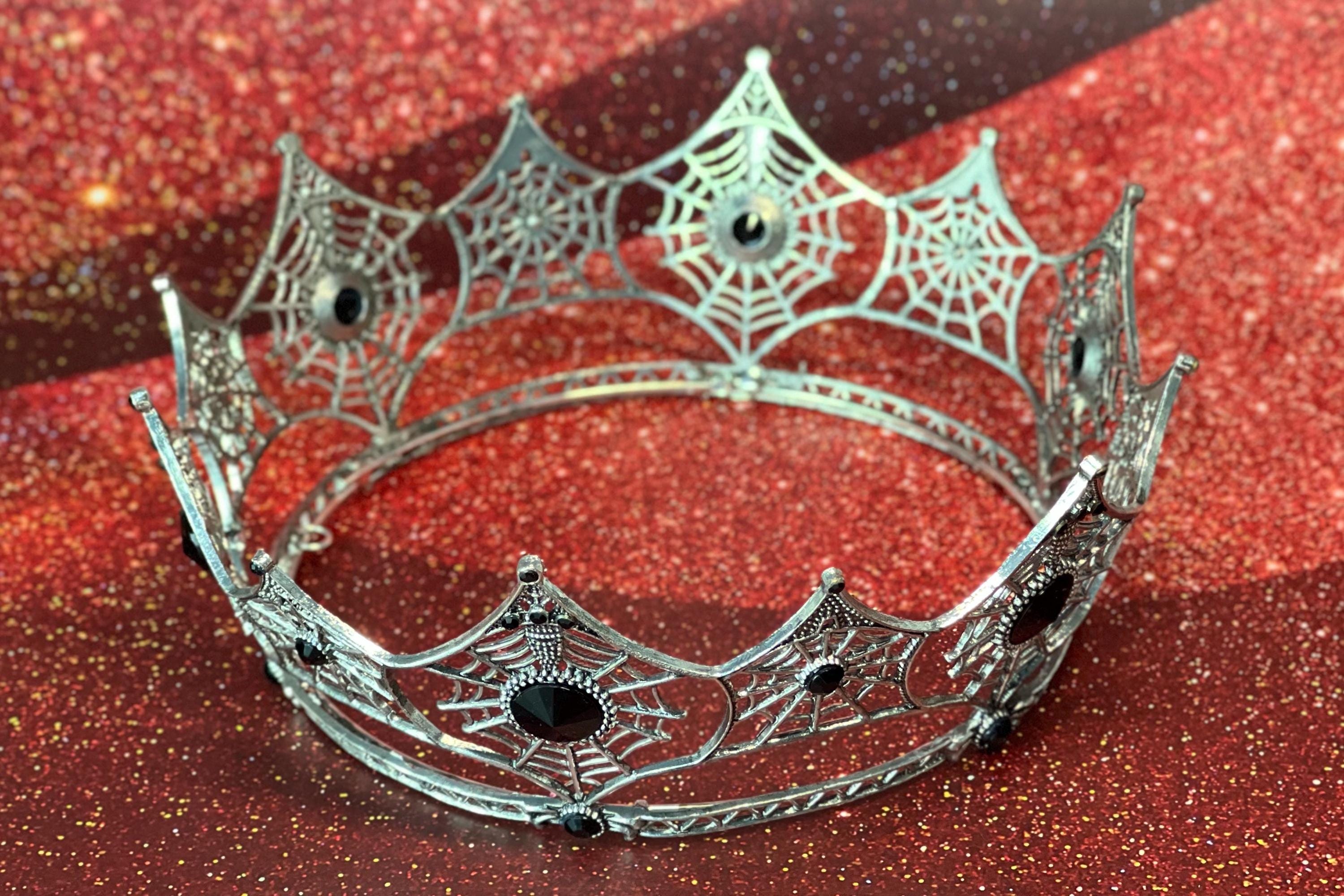 Light Up Red Spiderweb Gothic Tiara Crown,  3 Settings For any Occasion Lady Occulta Tiara Crown - Punk Rave main image 3