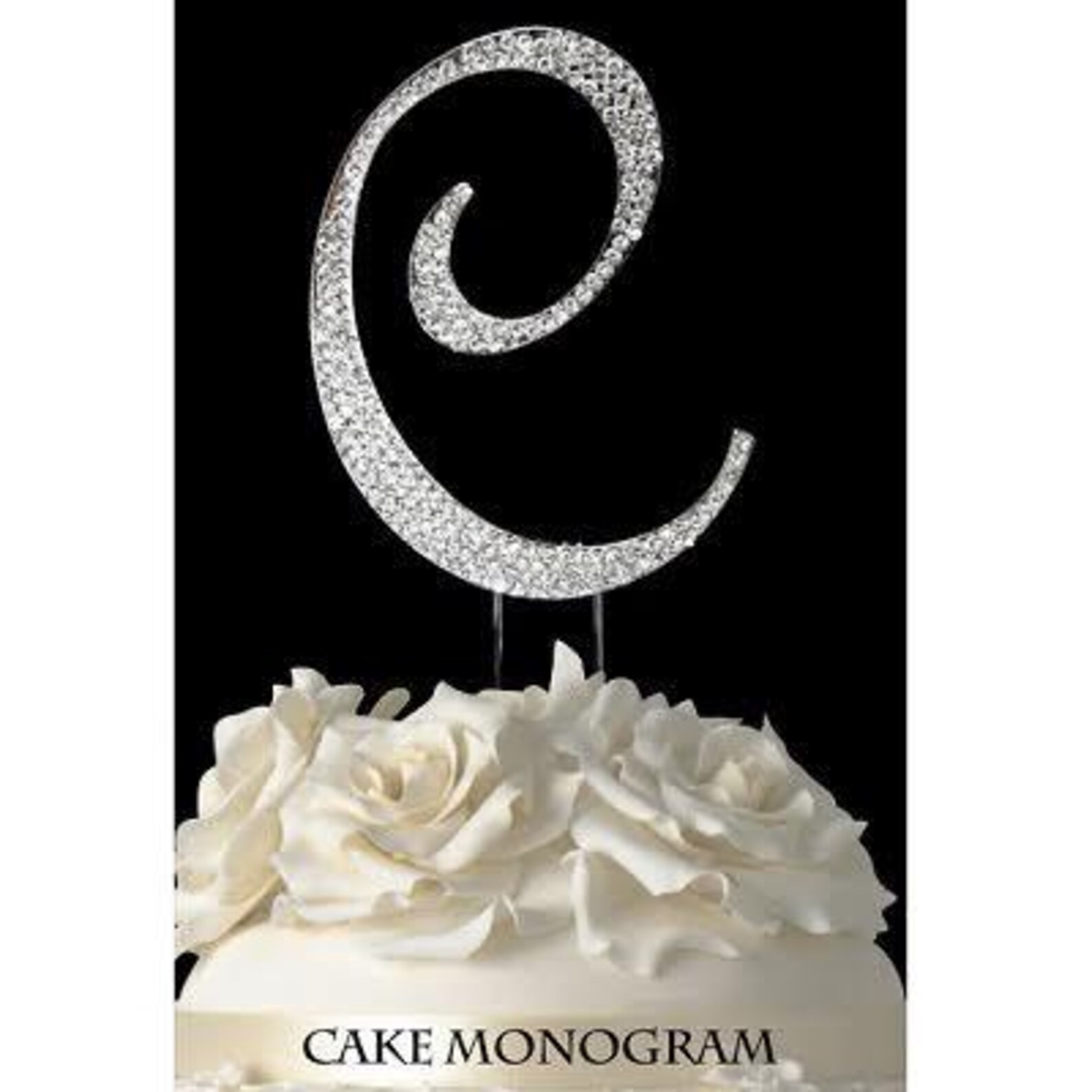 Rhinestone Monogram Cake Topper: Silver Crystal Wedding Decoration - Etsy