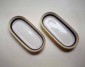 2 Porcelaine Oval Pin Trays - serving dishes / raviers