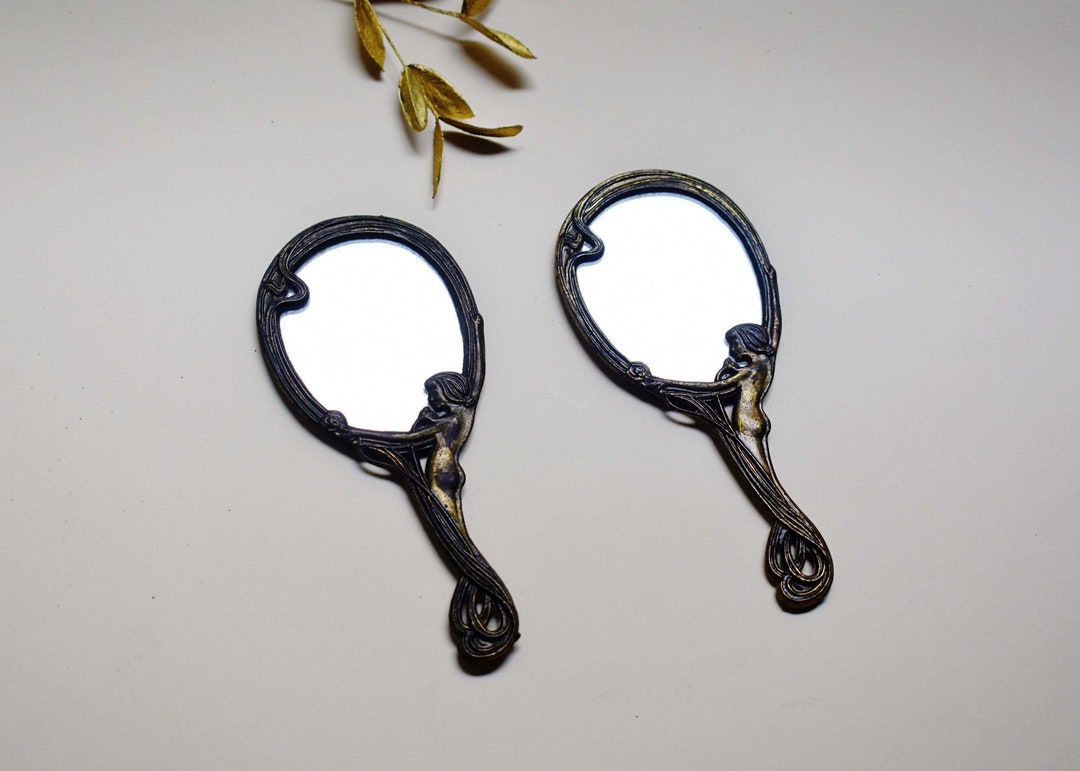 Hand Mirrors Small Vanity Mirror Art Nouveau Style Etsy