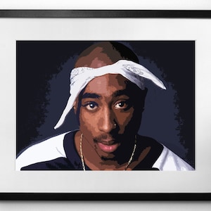 DIGITALER DOWNLOAD NUR - Tupac Print | Tupac Kunst Poster | Minimalistisches Poster | Musik Druck | Musik Icon | Rapper |