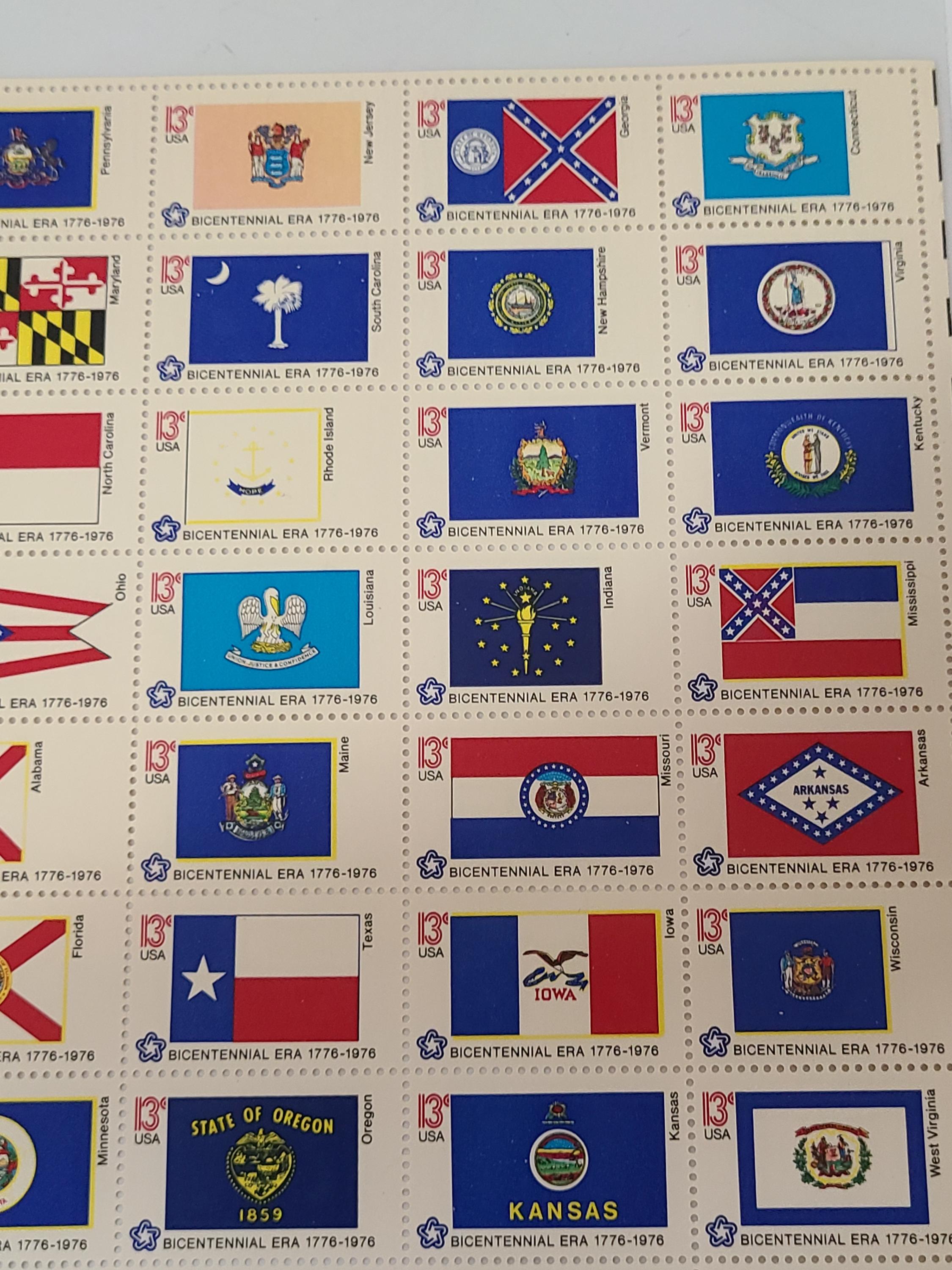 Collector Flags USPS Bicentennial State Flags Collector Stamps Full Page - Etsy