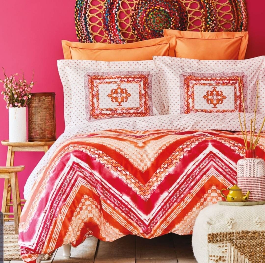 Fuchsia Cotton Duvet Cover SetRed Cotton Bedding SetDouble Etsy