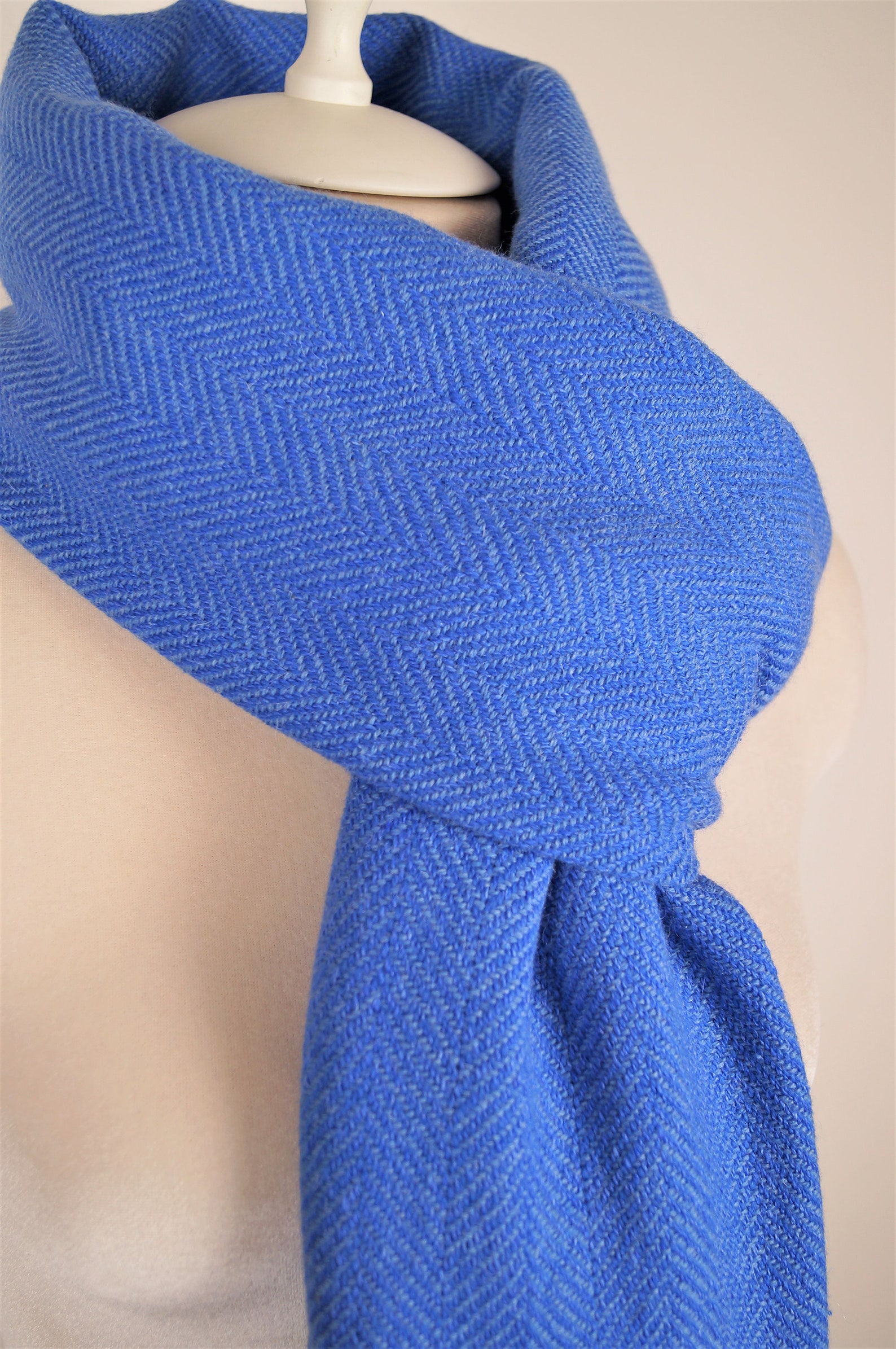 Blue sky blue merino alpaca scarf. Long scarf. Women's Etsy