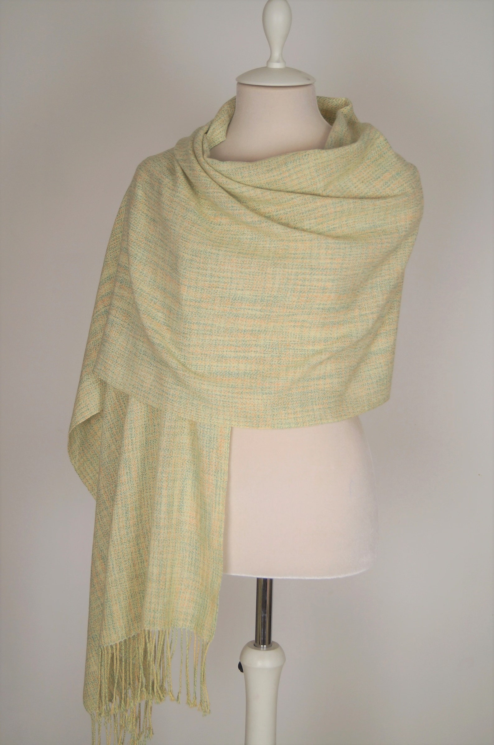 Cotton scarf. Delicate light green yellow. Scarf women Etsy