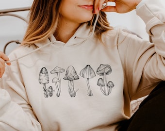 Sweat à capuche champignon : style Cottagecore Goblincore