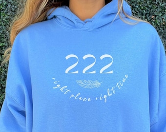 222 Angel Number Hoodie: Spiritual Core Cotton Blend