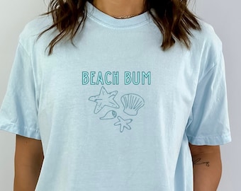 Maglietta Beach Bum, stile ispirato all'oceano, colori comodi