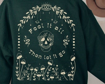 Skull Graphic Hoodie - Forestcore Witchy Dark Academia Style