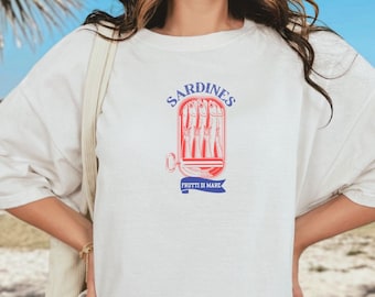 T-shirt Sardine, chemise fille tomate d'inspiration vintage italienne