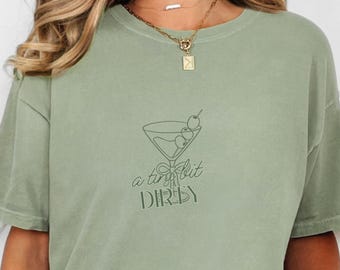 Dirty Martini Comfort Colors T-Shirt, Minimalist Cocktail Tee