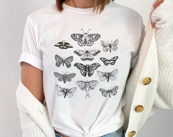 Moth-T-shirt: Goblincore Cottagecore-insectenshirt