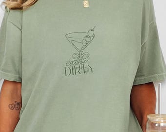Dirty Martini Comfort Colors Shirt, Minimalist Cocktail Tee
