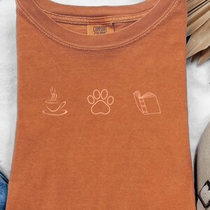Cat And Coffee Shirt, Comfort Colors Cat Lover Tee, Coffee Cat Shirt Aesthetic, Cozy Coffee Shirt, Cat Mom Gift, Graphic Cat Tee