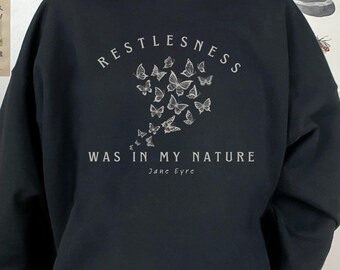 Jane Eyre By Charlotte Bronte Sweatshirt, Literary Bird Top, Bookish Outfit, Jane Eyre Fan Gift, Bronte Merch