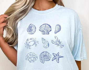 Comfort Colors Seashell T-Shirt, Ocean Lover Shirt