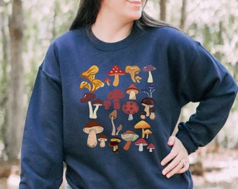 Moletom com estampa de cogumelos: Estilo Cottagecore Goblincore
