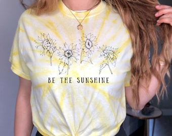 Sunflower Graphic Tie Dye T-Shirt, Indie Style