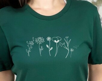 Wildflower Shirt: Botanical Floral Tee, Nature Lover Gift