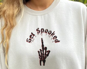 Witchy Halloween Sweatshirt: Get Spooked Graphic, Unisex Fit