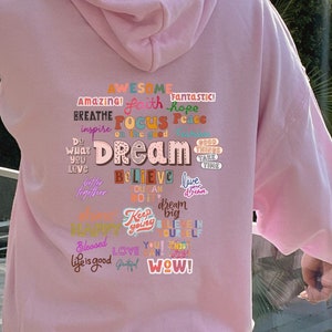 Self care Hoodie Positiver Hoodie Growth mindset Hoodie Cheery Vibes Hoodie Motivation Hoodie Rücken Print Hoodie Hoodie