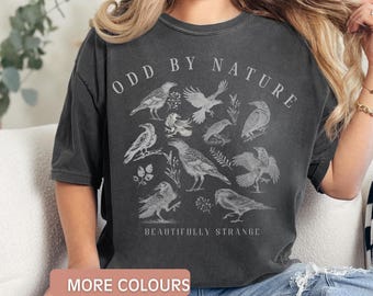 Crows Linocut T-Shirt, Witchy RavenTee, Dark Academia