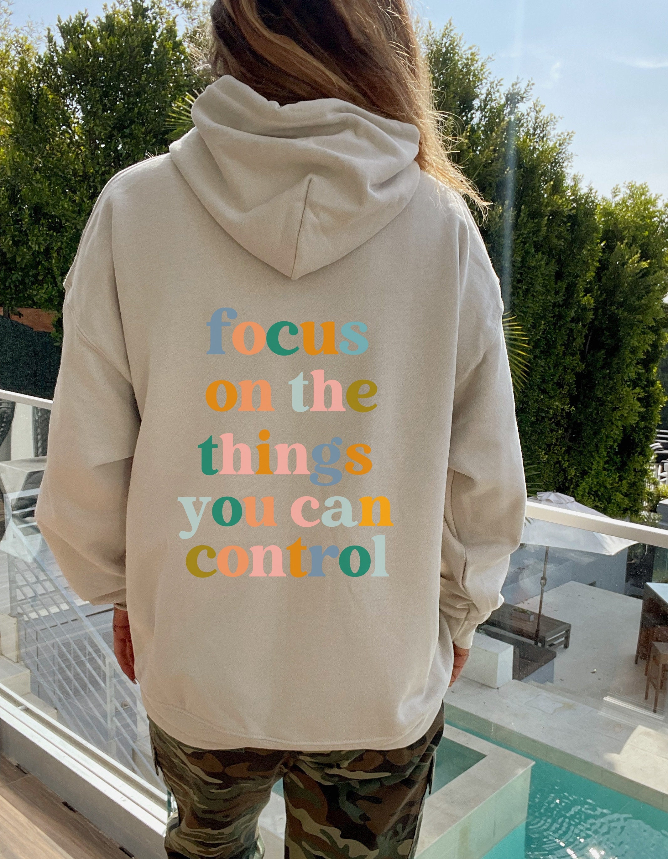 Inspirational Quote Back Print Hoodie: Oversized Cotton Blend - Etsy
