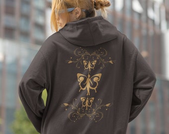 Felpa con cappuccio Fairy Grunge Butterfly: Abbigliamento Fairycore Y2k