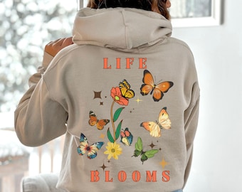 Butterfly Botanical Hoodie: Cottagecore Back Print