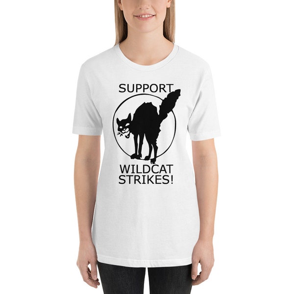 Support Wildcat Strikes! Anarcho-syndicalist Black Sabot Cat T-shirt