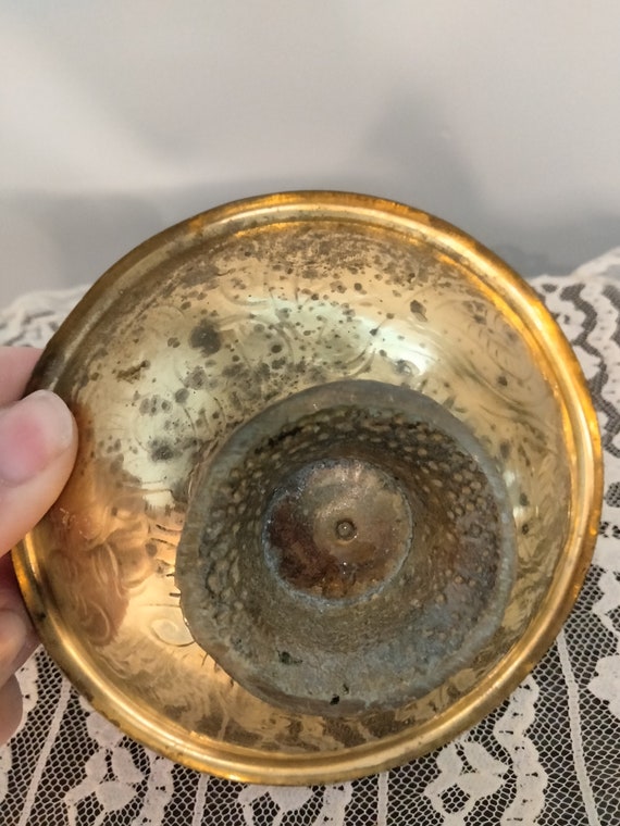 Vintage Brass Enamel Bowl, Ring Dish, Vanity Deco… - image 4