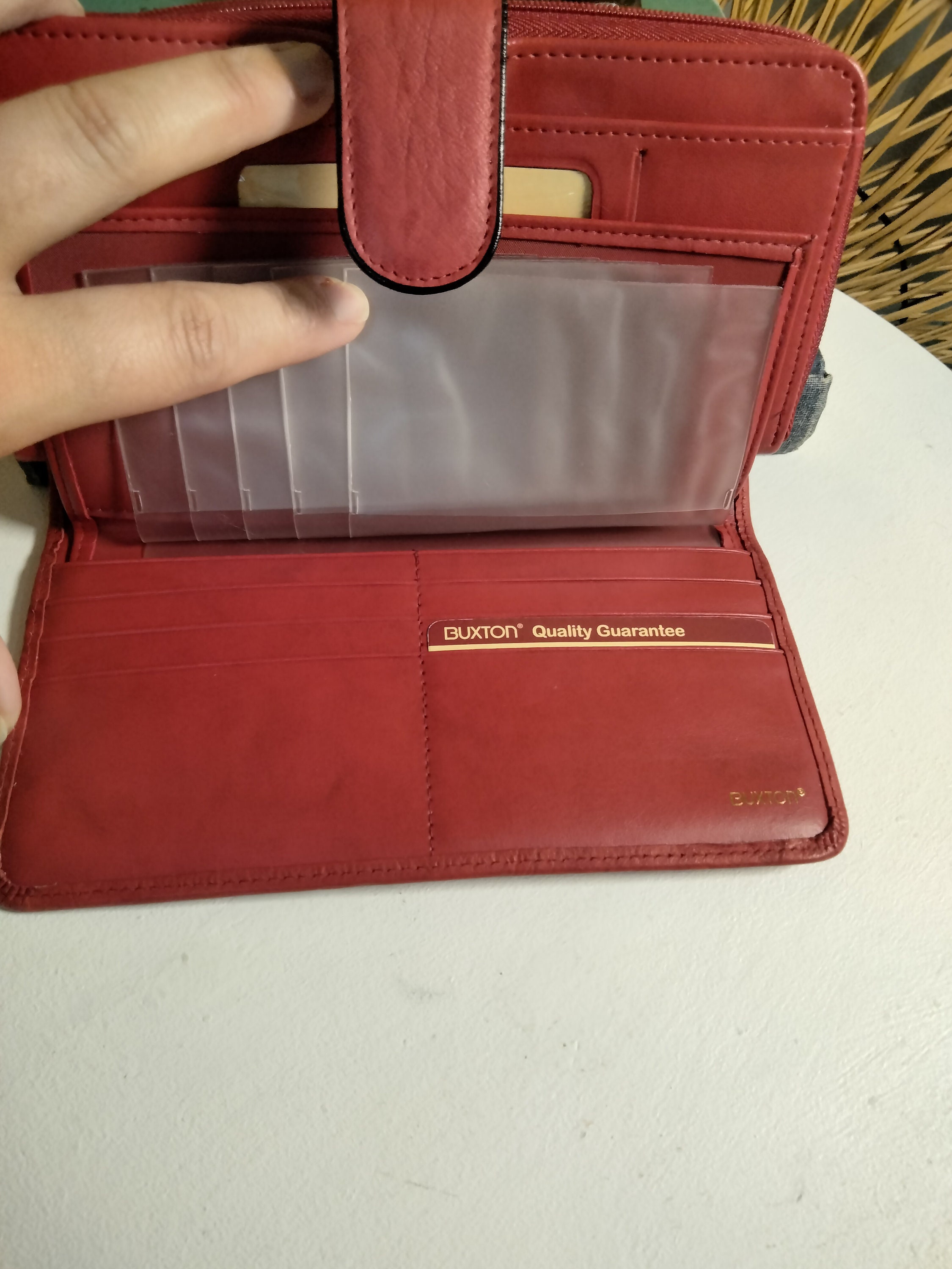 Red Buxton Checkbook Wallet Etsy