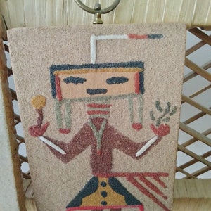 Native American Sand Painting, "Coyote Dancer" Plaza Arts Gallery