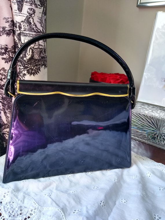 After Five Evening bag/purse, gold details, patent