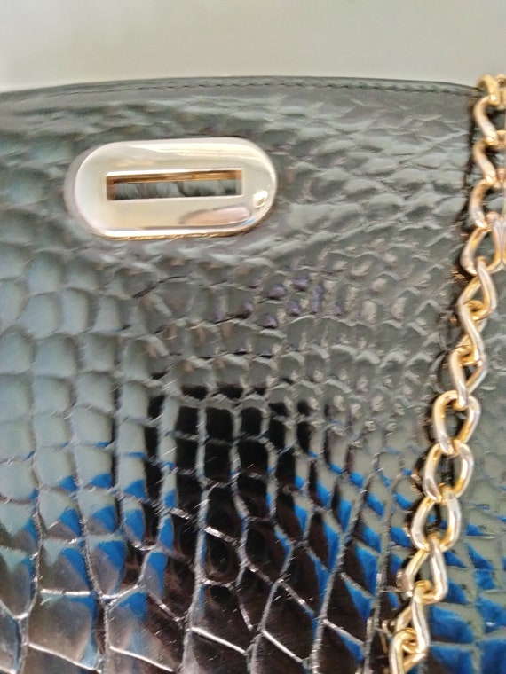 black purse with gold chain, made in italy - image 4