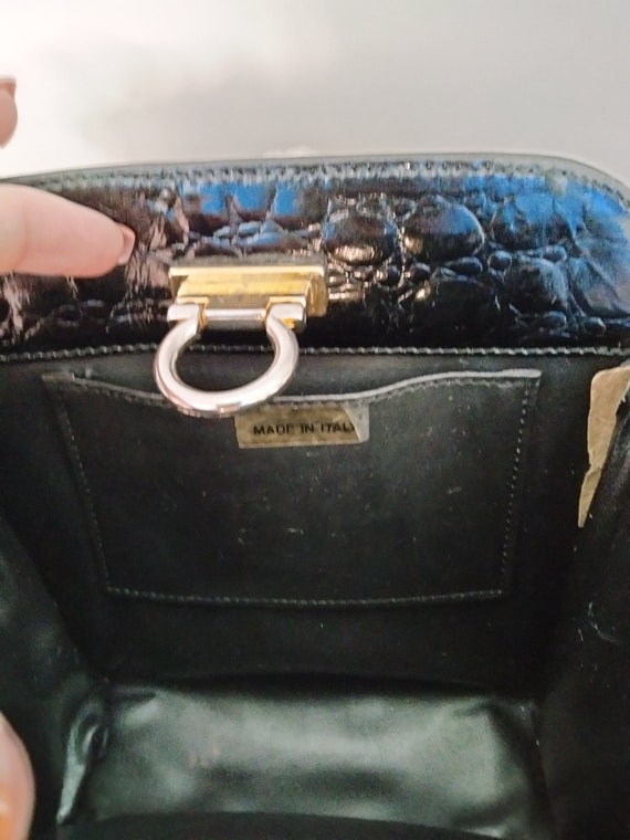 black purse with gold chain, made in italy - image 3