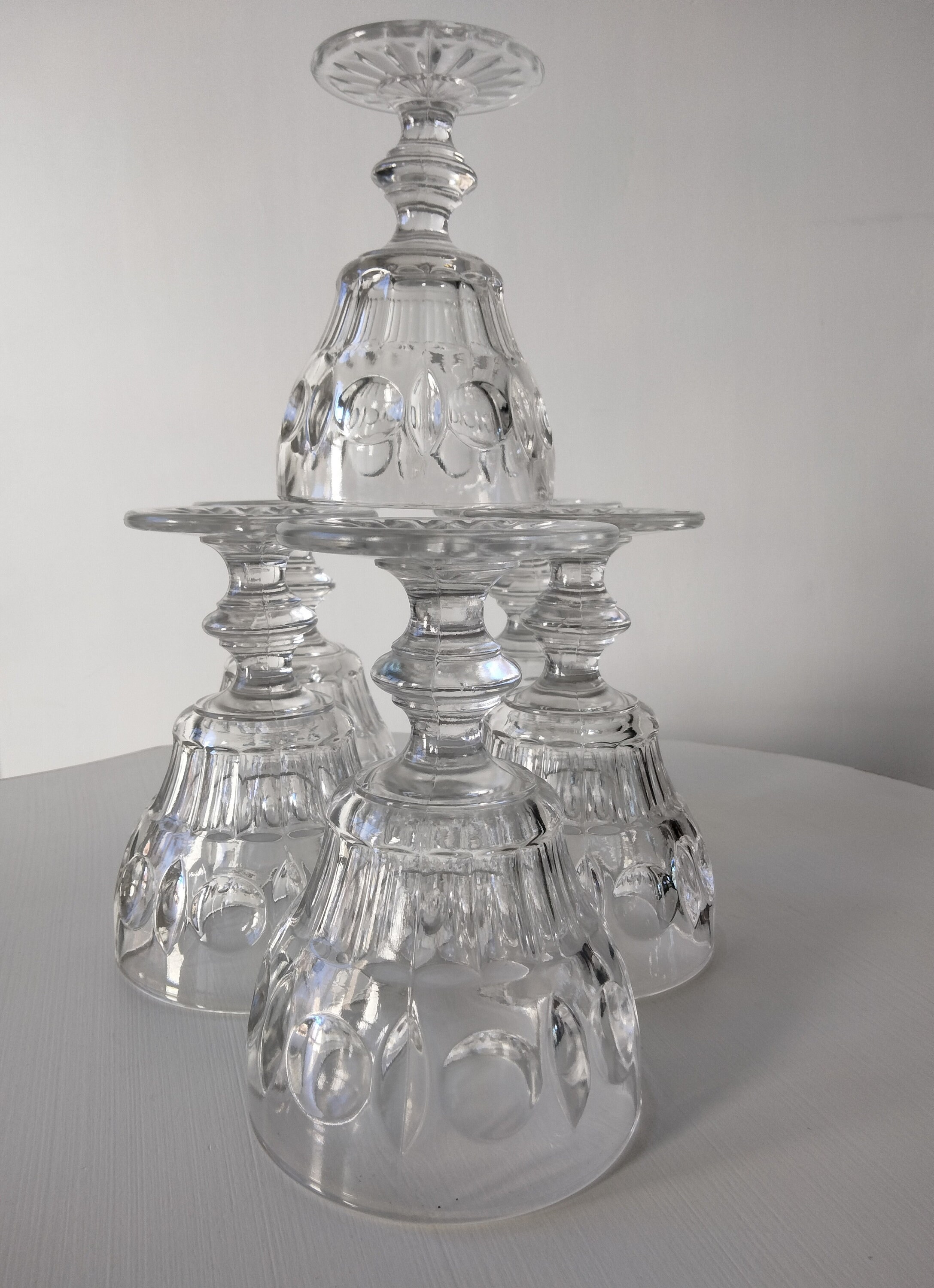 Set of 6 1940's Colony Glass Classique Clear Stemmed Goblets/ Wine ...