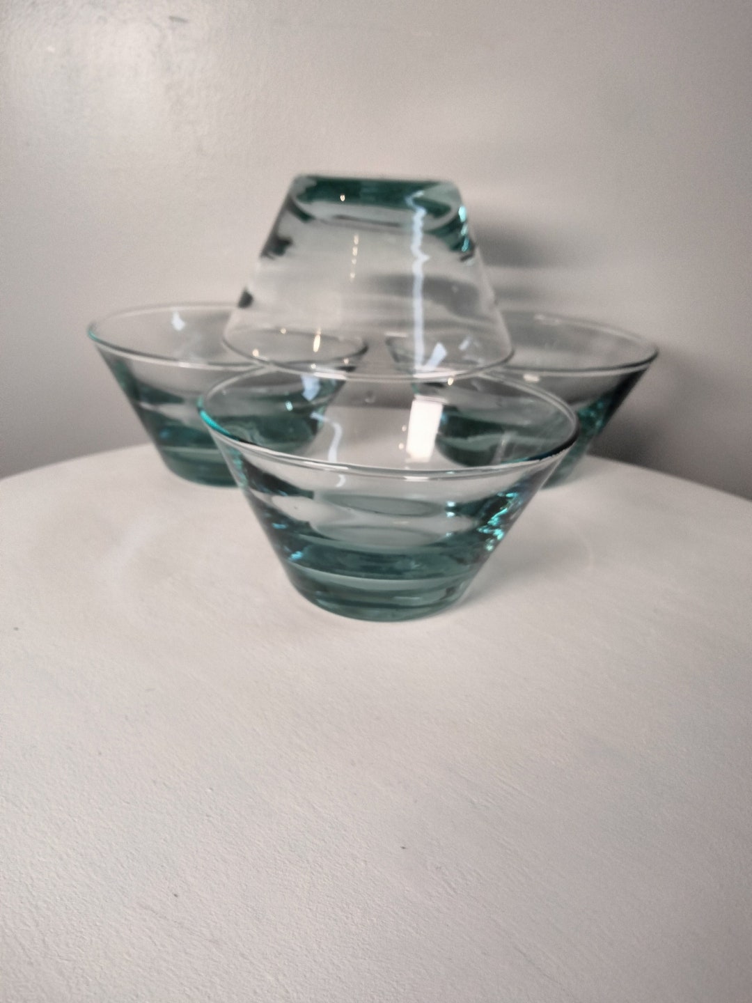 Set of 4 Libbey Dessert/ Snack Glass Bowls in Blue Etsy