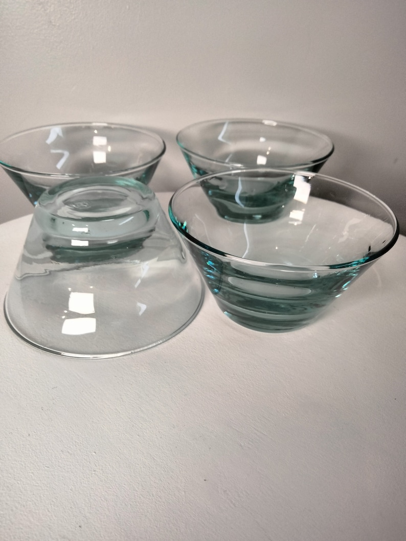 Set of 4 Libbey Dessert/ Snack Glass Bowls in Blue Etsy