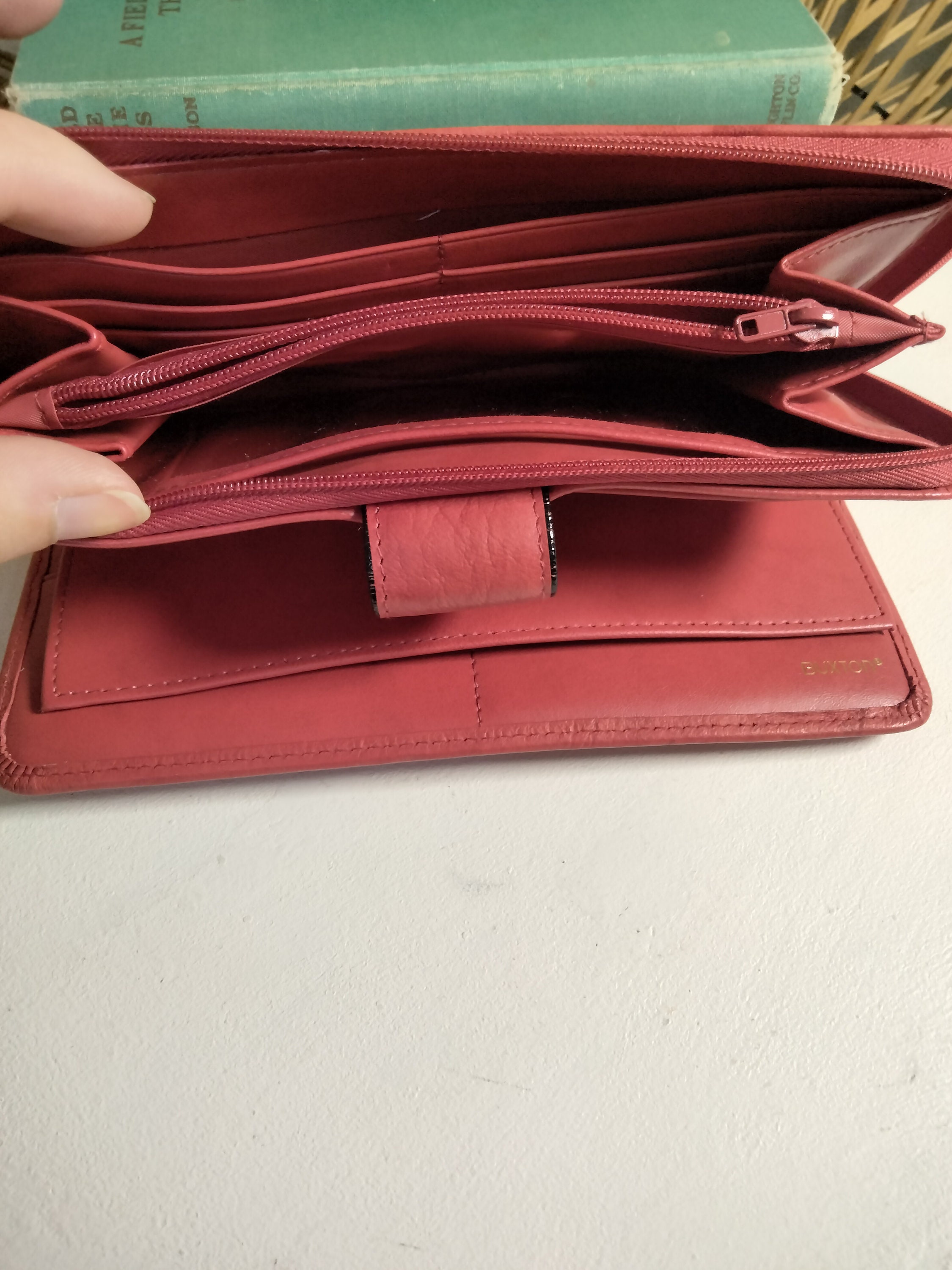Red Buxton Checkbook Wallet Etsy