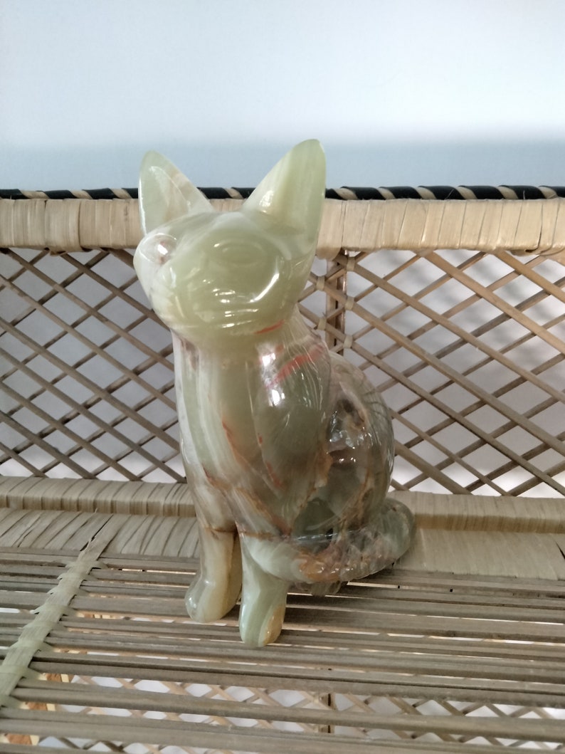 Green onyx marble cat statue orders