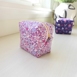 Square Pouch - Liberty of London, Liberty Pouch, Toiletry Bag, Vintage Floral Bag, Makeup Bag, Cord Organizer, Boxy Pouch