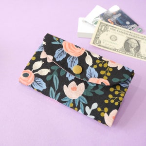 Made-to-order: Accordion Card Holder - Rifle Paper Co, Card Case, Floral Fabric Wallet, Canvas Wallet, Ergonomic Wallet