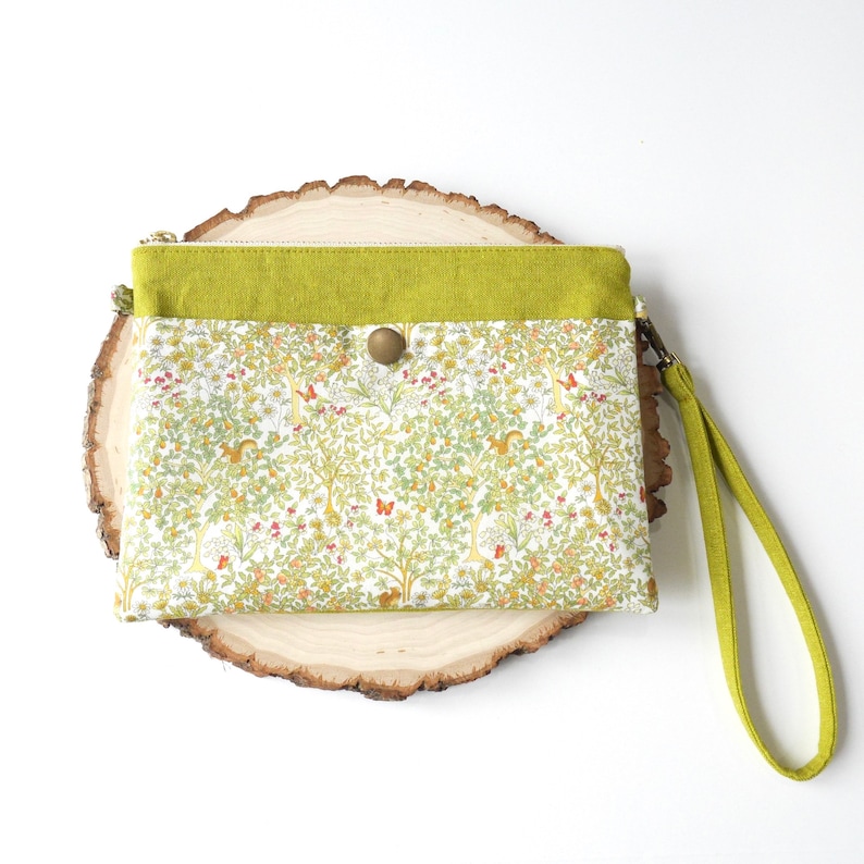 Makeup Zipper Bag Side Pocket Wristlet Clutch Summer Bag Bag in Bag Cute Zipper Pouch Floral Zipper Pouch Bag Organizer Phone Clutch